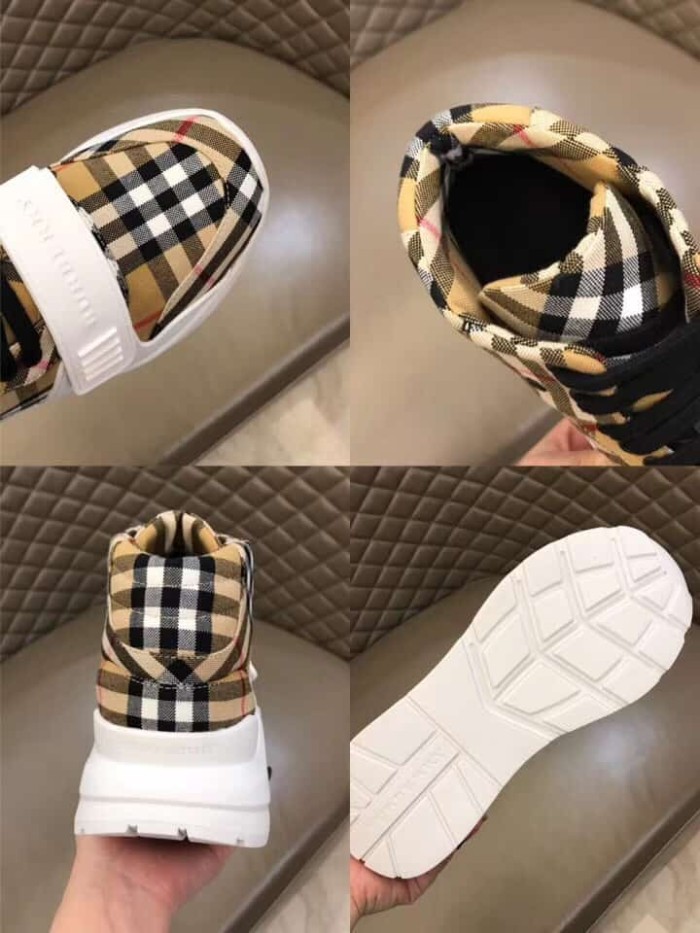 BURB5RRY VINTAGE CHECK HIGH-TOP SNEAKERS   BBR2