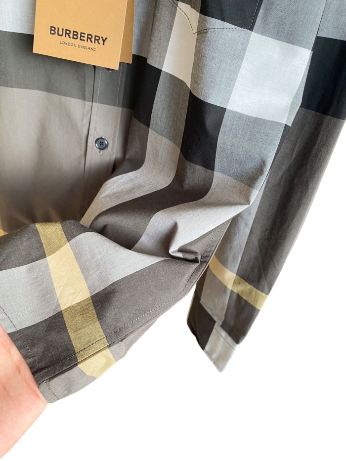 1:1 quality version Plaid Stretch Cotton Poplin Long Sleeve Shirt 8 colors 28875206