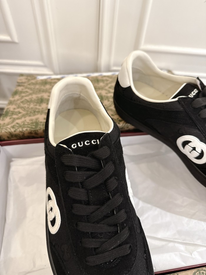 1:1 quality version Gucci GG Monogram Canvas Suede Shoes 2 colors 28974036