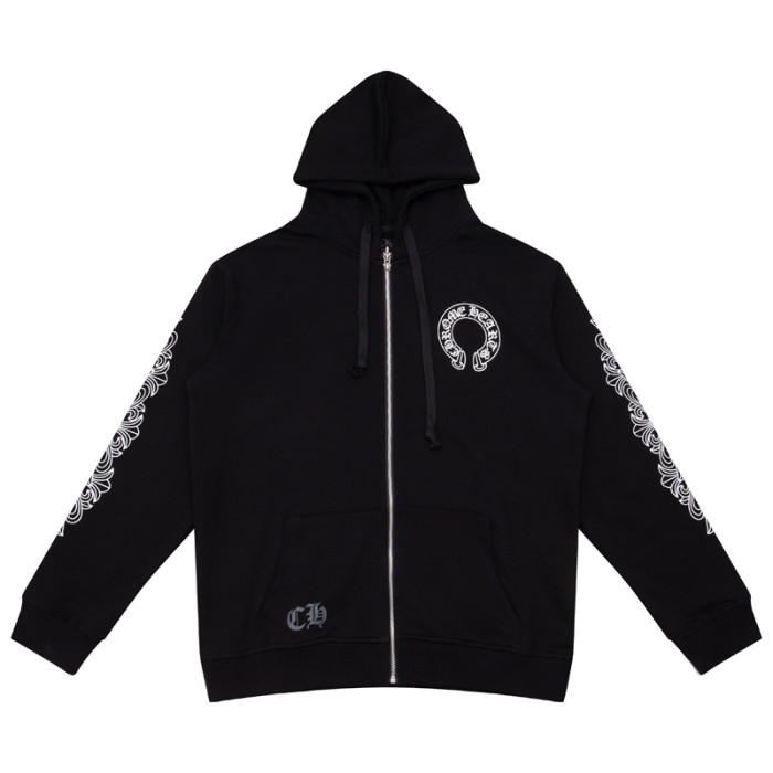 Scroll Logo Minimalist Zipper Hooded Sweatshirt 2 colors