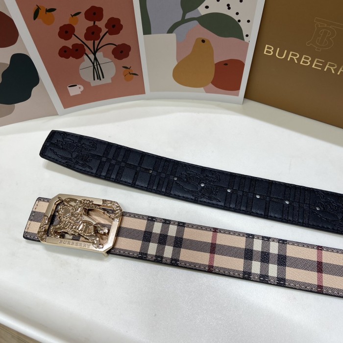 Golden Horse Buckle Embossed Belt【Width 3.5cm】 28680597