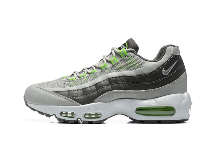 [plus-size shoes]Air Max 95 Grey Neon Green Mesh  Air Cushion Running Shoes 29045405