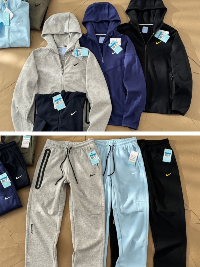 1:1 quality version Logo Printed Solid Color Casual Hoodie& pants set 6 colors