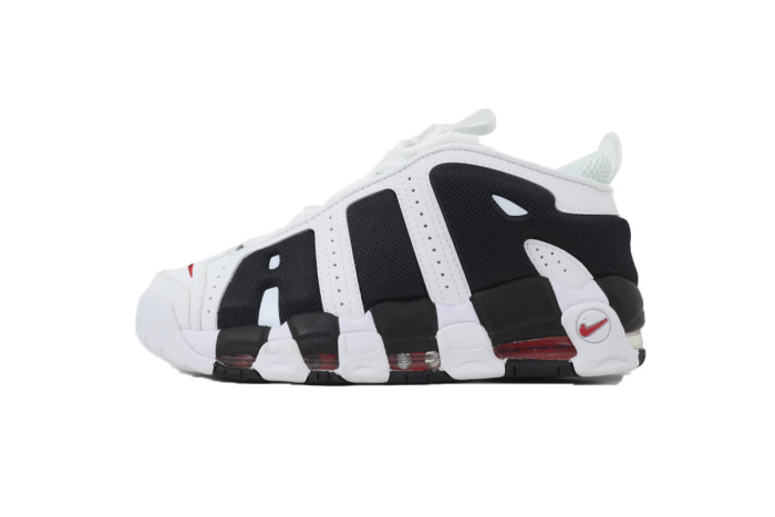 [plus-size shoes]Mid-top Retro Unisex White and Black Pippen Basketball Shoes 29030345