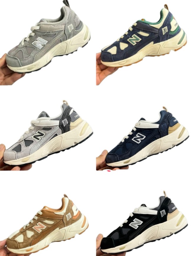 878 Elastic Lace Retro Dad Sneakers for Kids 6 colors 29011048