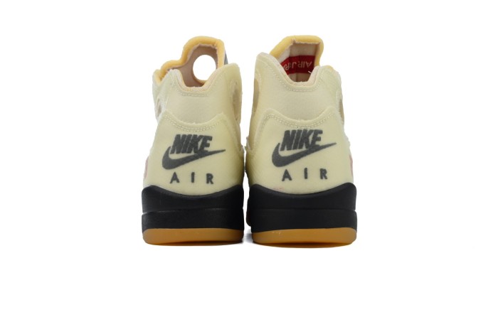[plus-size shoes] 1:1 quality version Jordan 5 x Off-White  Sail  Canvas Basketball Shoes 29035191