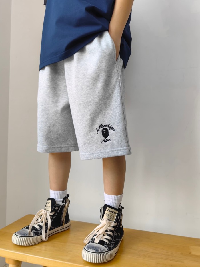 Ape Head Embroidered Terry Sweat Shorts for Kids 2 colors 29006155