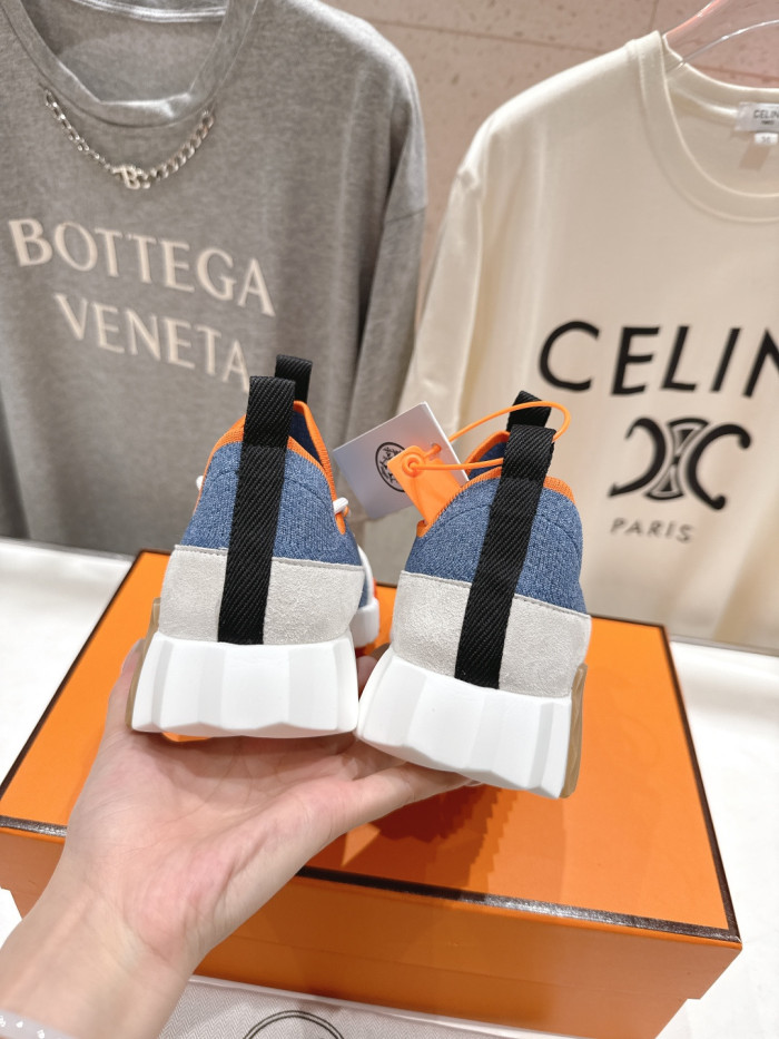 [plus-size shoes]Bouncing Couple Style Nubuck Leather Knit Breathable Casual Sneakers 6 colors 29085406