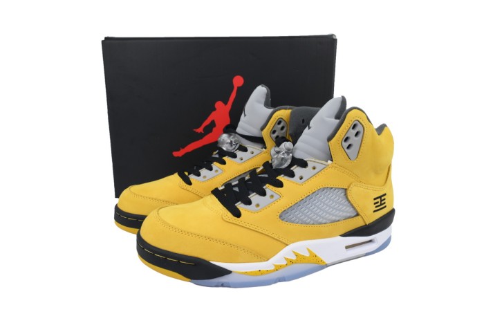 [plus-size shoes] 1:1 quality version Jordan 5  Retro Tokyo 23 Yellow Suede Basketball Shoes 29043253