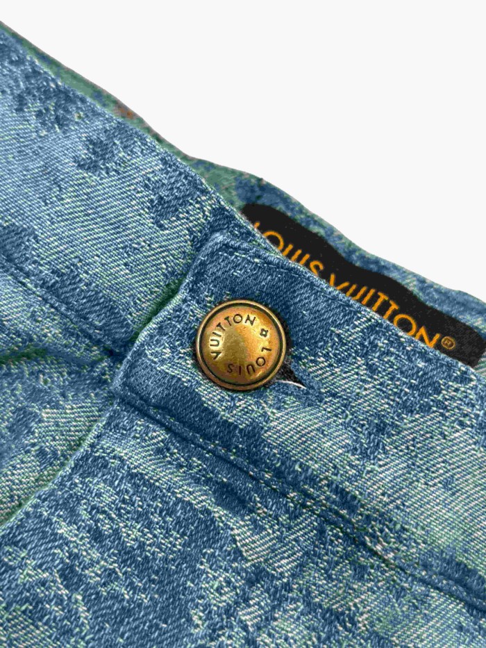 1:1 quality version Vintage Monogram Gradient Jacquard High-Rise Washed Denim Shorts 28968599