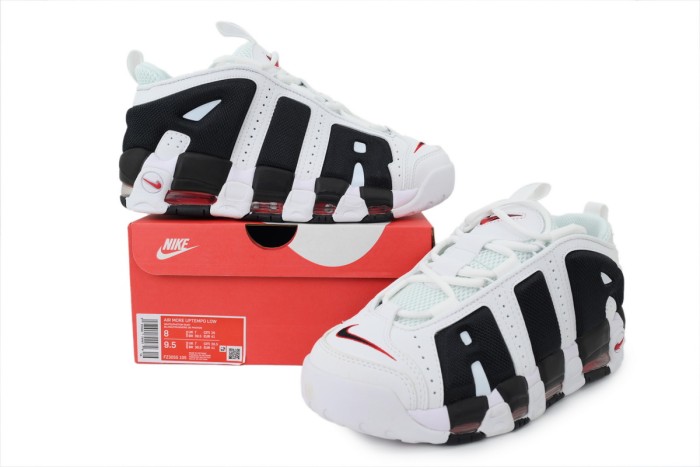 [plus-size shoes]Mid-top Retro Unisex White and Black Pippen Basketball Shoes 29030345