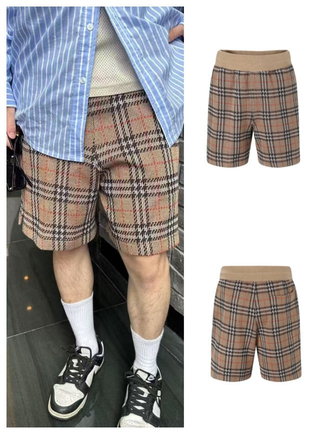 1:1 quality version 28320464 cotton blended checkered shorts