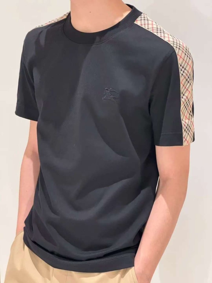 1:1 quality version Plaid webbing war horse flat embroidery T-shirt 2 colors 28967931