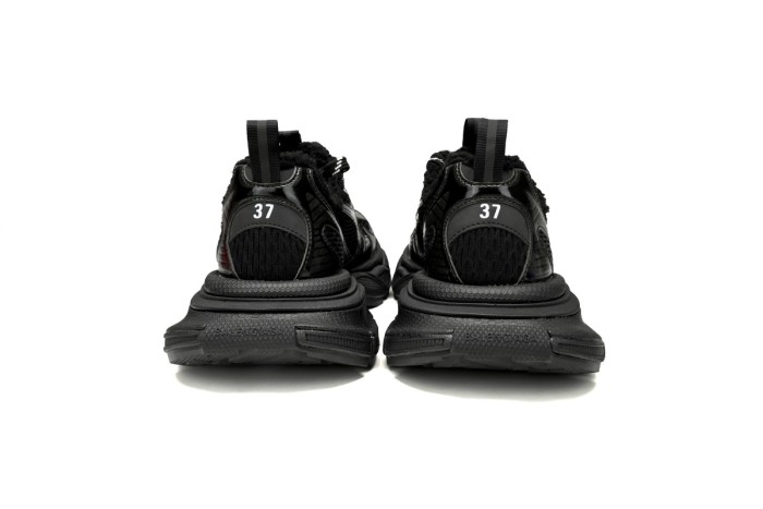 [plus-size shoes] 1:1 quality version 3XL Black Fleece-lined Mesh Paneled Chunky Sneakers 28997899