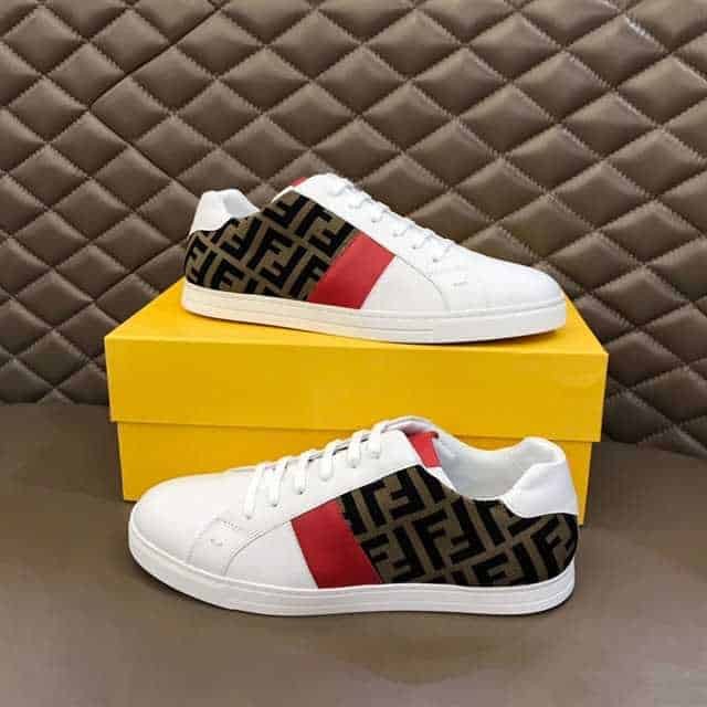FEND1 FF LOGO PRINT LOW-TOP SNEAKERS   FD16