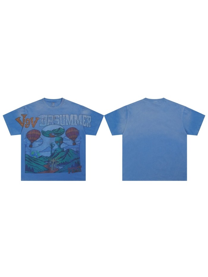 Vale Forever FEST Burned diamond Printed Washed Version Tee