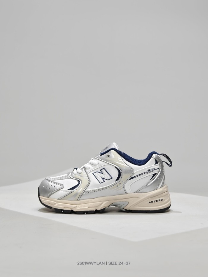 N-logo Leather Upper Retro Running Shoes for Kids 4 colors 28997931