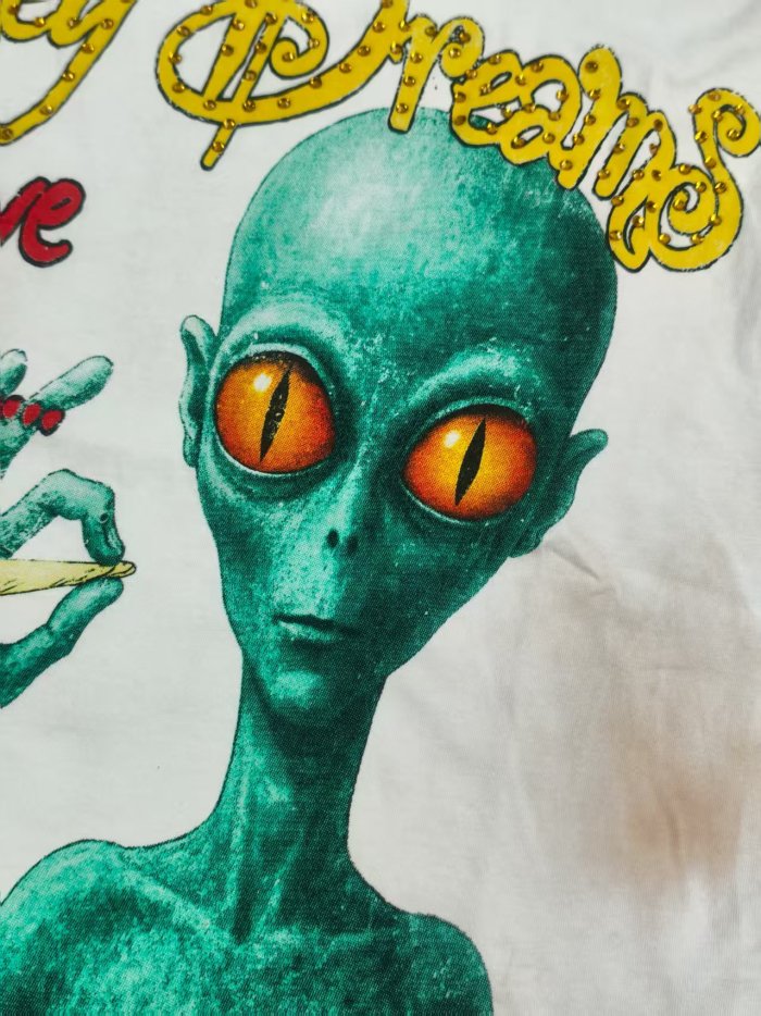 Vale Forever alien Burned diamond Printed Washed Version Tee