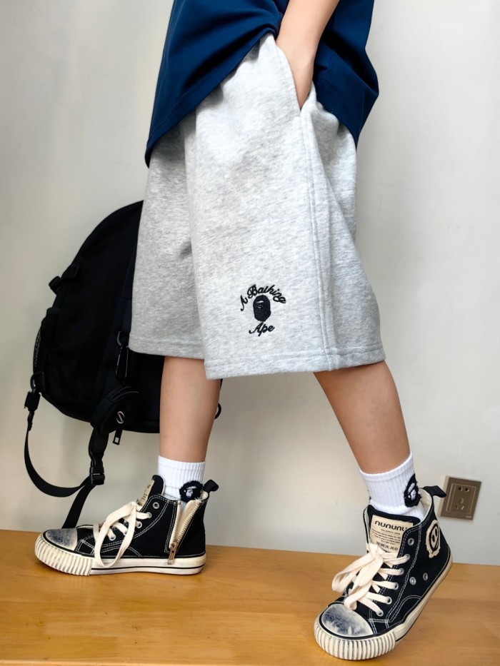 Ape Head Embroidered Terry Sweat Shorts for Kids 2 colors 29006155