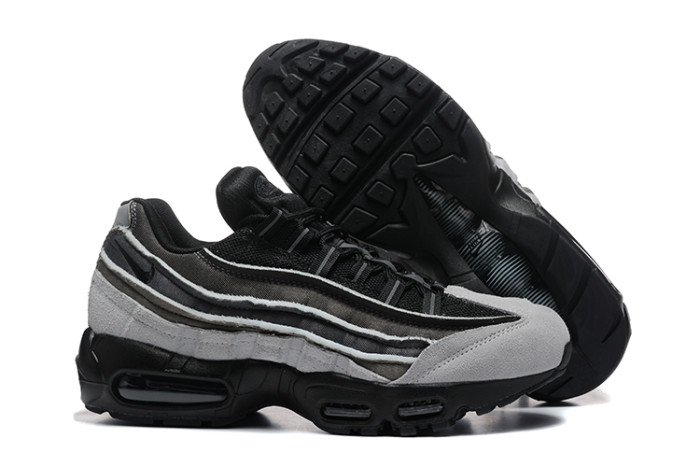 [plus-size shoes]Air Max 95 Black Grey Gradient  Air Cushion Running Shoes 29045571