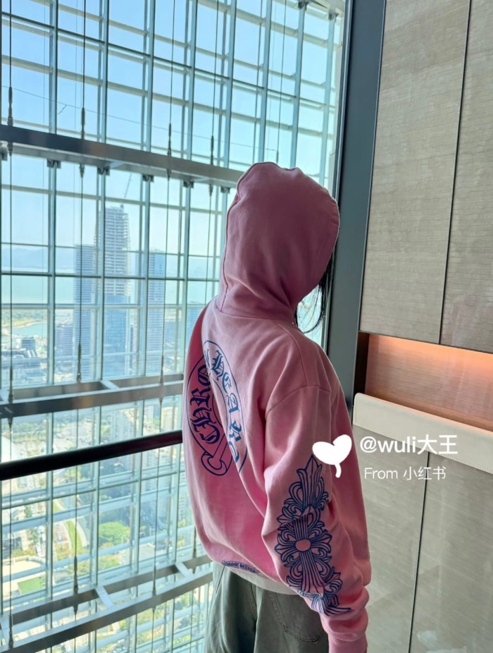 1:1 quality version Pink Cross Arm Print New York Anniversary Limited Edition Hoodie 28893086