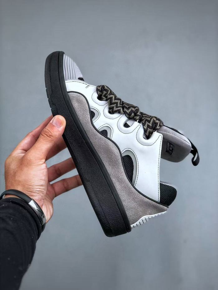 Crimped Thick Laces Grey Low-Top Sneakers 28885843