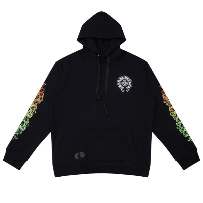 Yellow and Green Gradient Letter Horseshoe Hooded Sweatshirt 2 colors