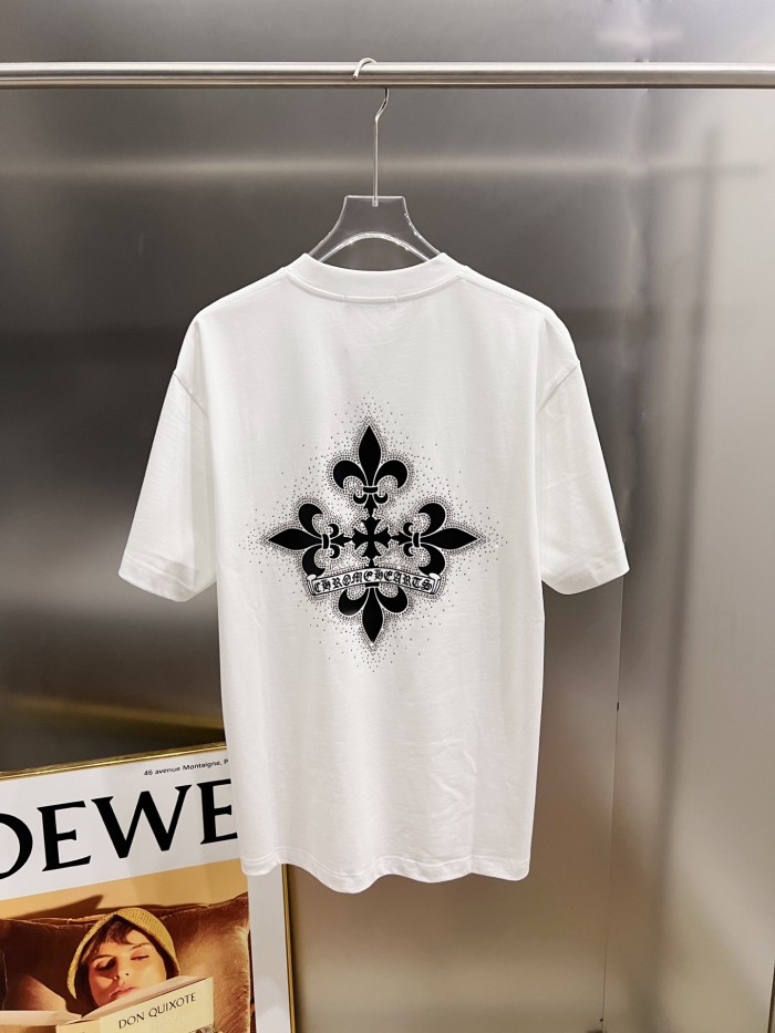 1:1 quality version Sanskrit Horseshoe & Fleur-de-lis Rhinestone Printed  Vintage Tee 3 colors 29082450