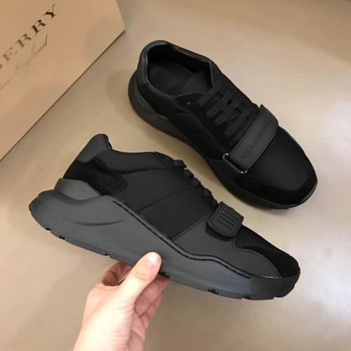 BURB5RRY SUEDE AND NEOPRENE HIGH-TOP SNEAKERS   BBR19