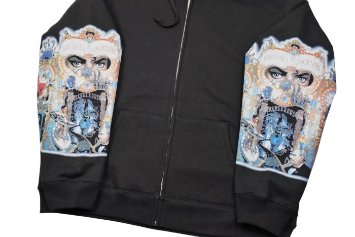 1:1 quality version Supreme x Michael Jackson Dangerous Zip Up Print Hoodie 2 colors 28889970
