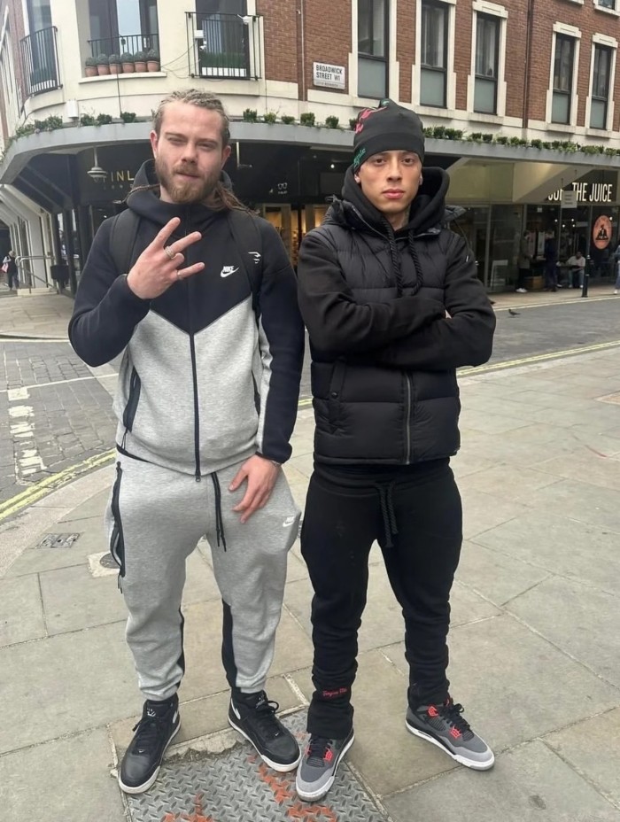 Color-Blocked Tech Fleece Hoodie & Pants Set 4 colors 28702424