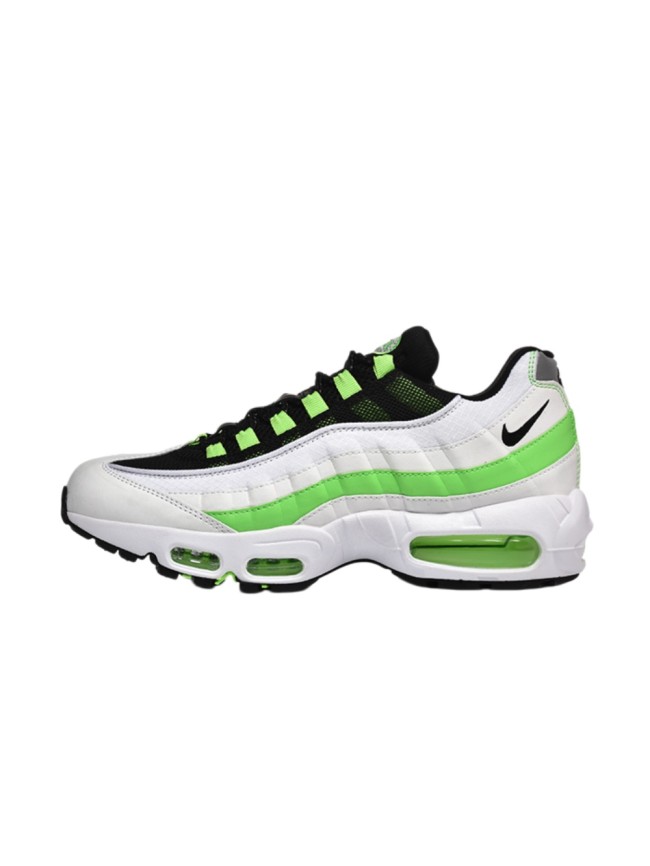 [plus-size shoes]Air Max 95 White Black Green  Mesh Air Cushion Running Shoes 29044778