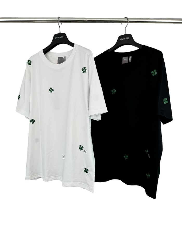 1:1 quality version Clover Letter Logo Embroidered Tee 2 colors 28816184