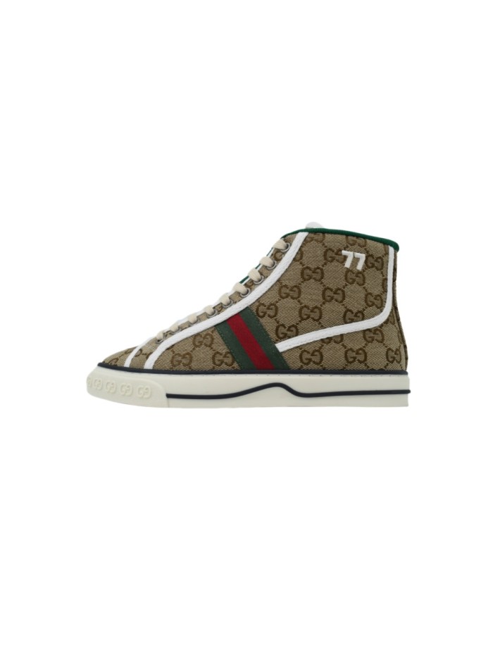 1:1 quality version Tennis 1977 Beige GG High Top Retro Sneakers 2 colors 28972702
