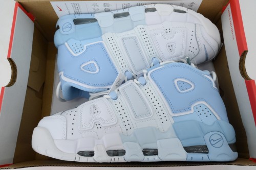 [plus-size shoes]Air More High Top Unisex White And Blue Pippen Sneakers 29030150