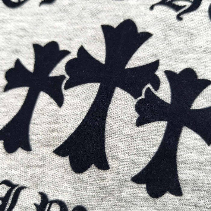 1:1 quality version Tokyo Paris Limited Embroidery Cross Flocked Cotton Long Sleeve T-Shirt 2 colors 29093461