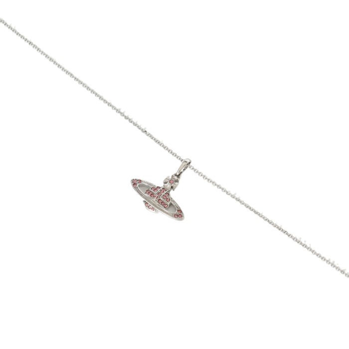 Pink Diamond Saturn Full Diamond Necklace 28659493