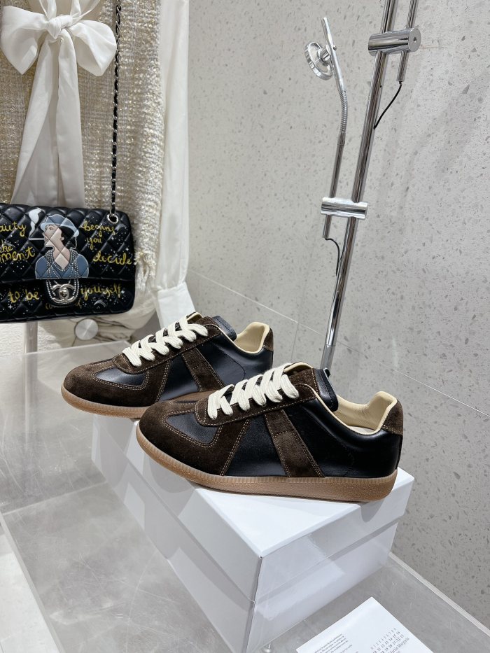 1:1 quality version M@ison 28294758 Leather Patchwork Derby Shoes 39 colors
