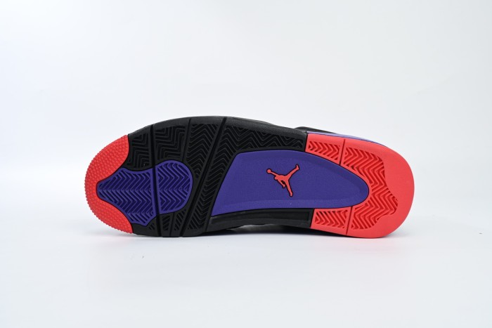 [plus-size shoes]Jordan 4  Raptors  Black & Purple Suede & Mesh Retro Basketball Shoes 29035161