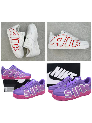 1:1 quality version  AF1 White and red letter embroidered board shoes 3 colors