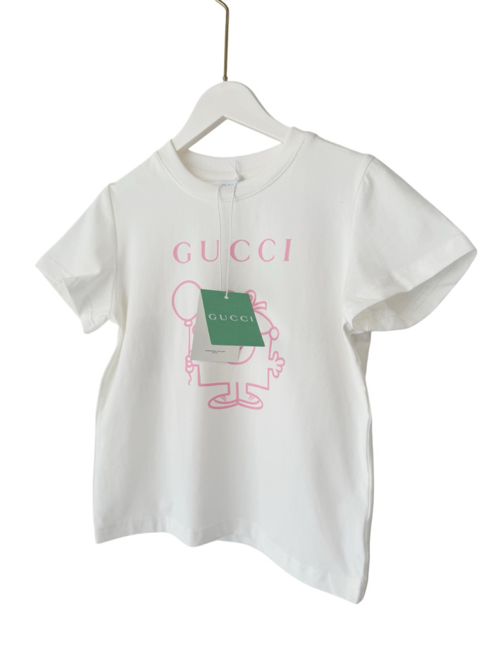 Playful Cartoon Logo Print Casual T-shirt for Kids 2 colors 29030018