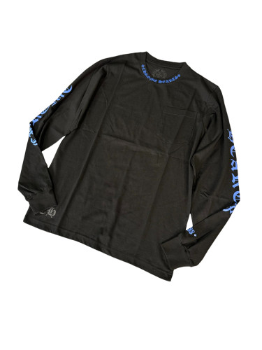 1:1 quality version 27878855 Blue Letter Print Long Sleeve T-Shirt