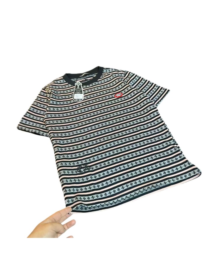Lips Cross Stripe All Over Print Tee 28961285