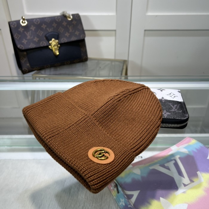 1:1 quality version Double G Logo Wool and Cashmere Knit Beanie 4 colors
