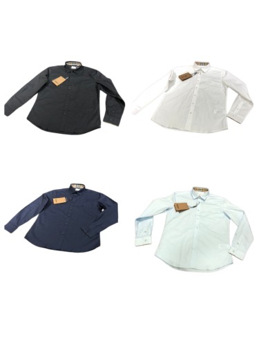 1:1 quality version Check Inner Collar Embroidered Long Sleeve Shirt 4 colors 29069302