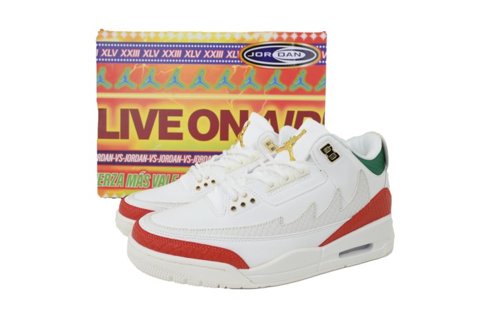 [plus-size shoes]Jordan 3 Mexico Limited Edition Mid-Top Unisex Basketball Shoes 29033486