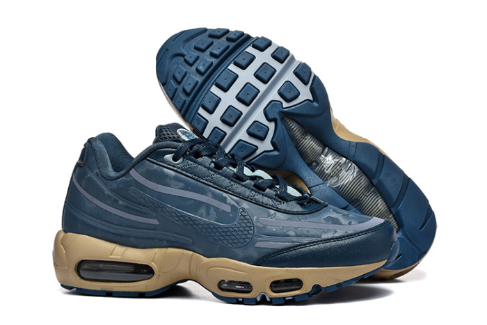 [plus-size shoes]Air Max 95 Navy Blue Tan  Air Cushion Running Shoes 29043538