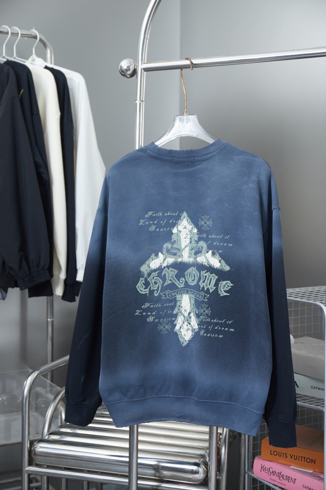 Vintage Cross Slogan Logo Printed Sweatshirt 2 colors