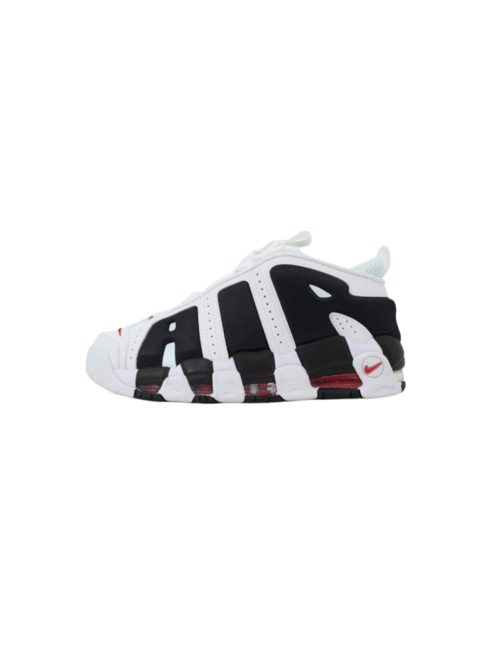 [plus-size shoes]Mid-top Retro Unisex White and Black Pippen Basketball Shoes 29030345