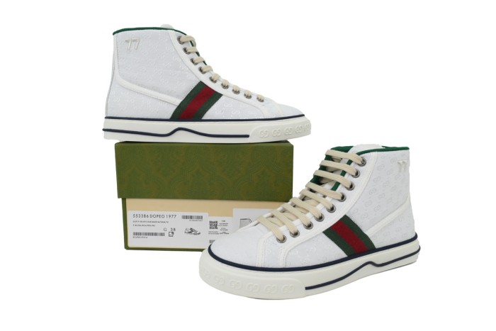 1:1 quality version Tennis 1977 Beige GG High Top Retro Sneakers 2 colors 28972702